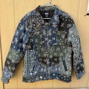 Eighty Eight Men’s LG Vintage Bomber Jacket Crip Blue Design And Style Preowned